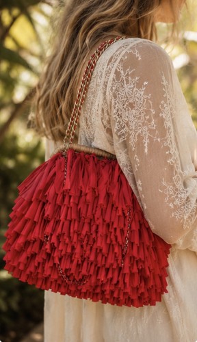 Boho ruffle bag - ,