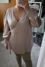 H&M Satinbluse Altrosa Größe 50 Neu