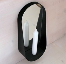 Gejst Glim Wand-Spiegel mit Kerzenhalter / Design Böttcher & Kayser / schwarz
