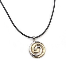 Halskette Modekette Kautschukkette,kleine Spirale, silberfarben/goldfarben, NEU