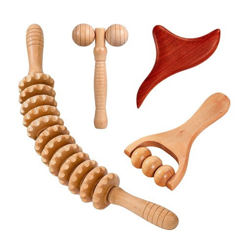 Faszienrolle set holz massage - set,