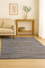 Dhurrie Handgewebter Baumwoll-Wollteppich Echt - Gewebter Kelim 100%...