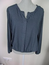 ¯_¯_¯ ESPRIT - Langarmshirt Bluse - Gr. XS - schwarz mit Muster ¯_¯_¯;