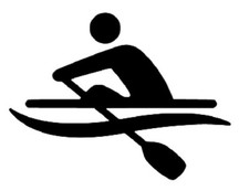 1x Rowing, Car Sticker, Water