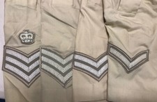 British Army Surplus Alle Ränke Fad G1 Beige Langärmelig Kleid Hemd mit Streifen