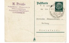Postkarte 1941 nach Bielefeld 6 Pf. Hindenburg