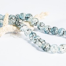 40 Glasperlen Crackle hell