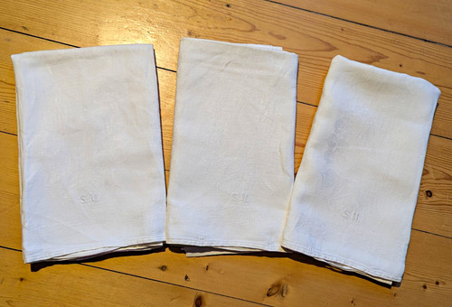 Antikes aussteuer set - aussteuer-set, 3x