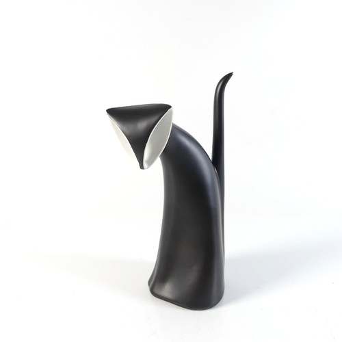 Schwarz weiße skulptur - weiße, katze