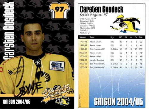 Carsten gosdeck autogramm - carsten,