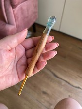 Häkelnadel Handarbeit gedrechselt  "Holzdesign", Holz/Acryl, NS 4,0, unbenutzt