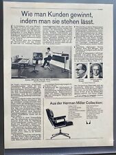 Herman Miller Lobby Chair Charles Eames Original 1968 Vintage Advert Werbung