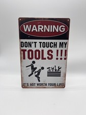 Blechschild Warning Tools 20x30cm Nostalgie Retro Reklame Vintage Geschenk Deko