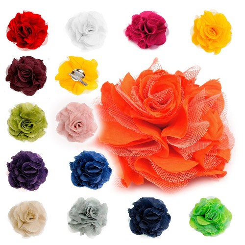 Textilblüte rose ø9cm - textilblüte,