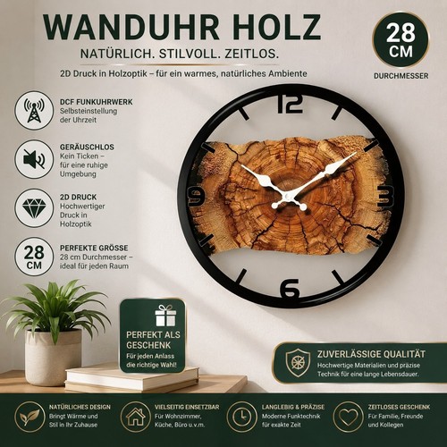 Wanduhr holz druck - holz,