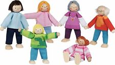 Biegepuppen MODERNE FAMILIE Holzbiegepuppen 6 Puppen Puppenhaus NEU