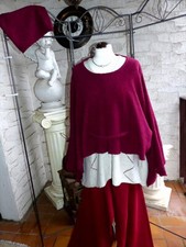 4368 Boohoo Strickhose Palazzohose, XL,  weinrot