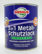 Genius Pro 3in1 Metallschutzlack Rostschutz Grundierung Lack dunkelgrau - 0,75 L
