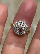 Solitär Diamant Ring 585 Gelbgold pl  925 sterling Silver