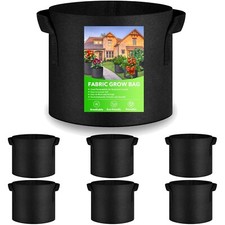 Pflanzsack Vliesstoff 6 Stück 20L Tragbar Belüftet für Tomaten Blumen Gemüse