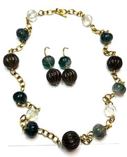 Set Ohrringe Kette Rauchquarz