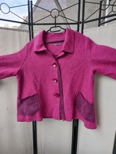 Jacke Blazer Oberteil Wollblazer A-Form INFINI MOI pink Gr. L 80% Wolle