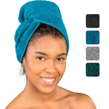 Lanudo® Haar Turban Handtuch Frottee Kopftuch 100% Baumwolle Haarpflege Uni Neu