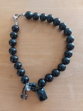 Kette EXOAL Kette Designer Model Schwarz Kugeln Ca. 43 Cm