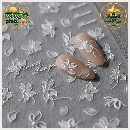 Nagelsticker weiße blumen - nagelsticker,