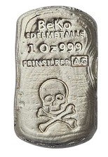 BeKo Edelmetalle 1 Oz Silberbarren 999 Feinsilber 2025 - Totenkopf nur 99 Stück!
