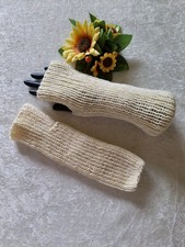 Lange Pulswärmer Handstulpen aus unbehandelter Schafwolle  Neu Handgestrickt
