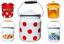 Milchkanne Transportkanne Bidon Emaille 3,5 L Vintage neu Garten Camping