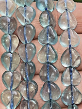 Blauer Fluorit Perlen Herz Herzen Mit Loch 20 Stück 9 mm Edelstein Kristall DIY