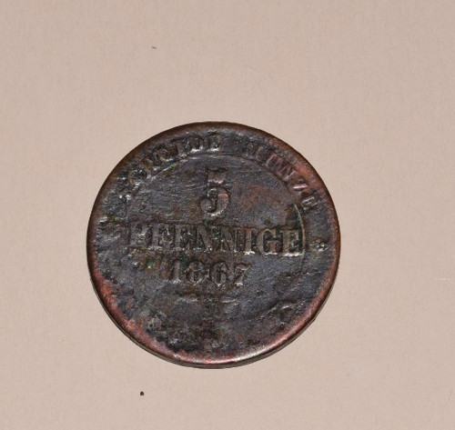 Pfennige 1867 münze - 5,