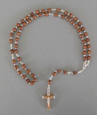 Rosenkranz braune Holzperlen