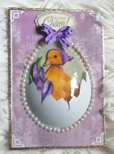 Schöne Oster- Grußkarte mit Bolblister - (Küken) -  Neu !!