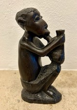 Geschnitzte Figur Rauchender Greis Holzfigur 15cm Handarbeit