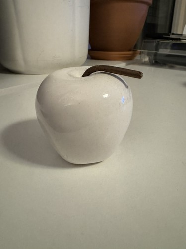 Dekofigur keramik apfel weiß - apfel,