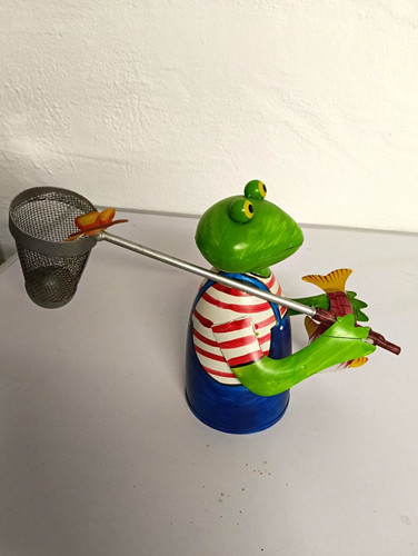 Frosch angler dekofigur - frosch-angler, aus