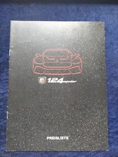 FIAT ABARTH 124 Spider Preisliste 09.2016