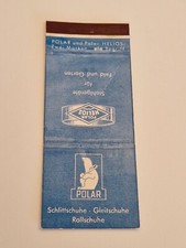 Streichholzheftchen, Polar Helios, Stahlgeräte, Schlittschuhe, Rollschuhe