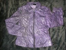 Kunst leder Jacke 140 Lila Schlangen optik Kinder Mädchen Taschen Reißverschluß 