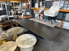 Esstisch Keramiktisch Ausziehbar  Schwarz Marmor Dekor 180 × 90 cm auf 260 cm