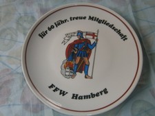 Ehrenteller 60 Jähr. treueMitgliedschaft  Freiwillige Feuerwehr Hamberg Parsberg