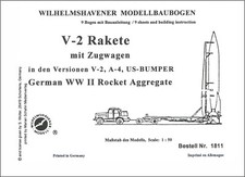 Möwe-Modell 1811 "V-2 - RAKETE A-4B und modif. als US Bumper" Kartonmodell