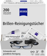 ZEISS Brillen-Reinigungstücher 200 Stück - Schnelle Reinigung Mit Alkohol Für Br
