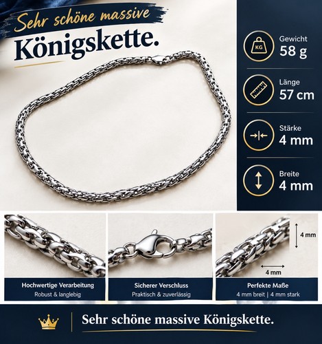 925 silber königskette 4 - silber,