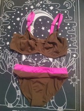 Damen Bikini 75E 38 Braun Pink m. BÜGELN COQUETTE 
