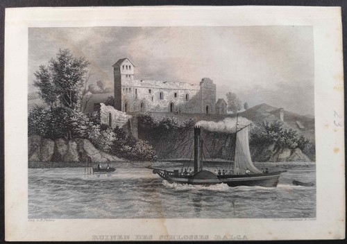 Stahlstich 1850 schloss - stahlstich,