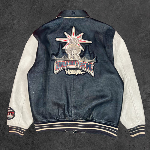 Avirex leather y2k rap varsity - leather,